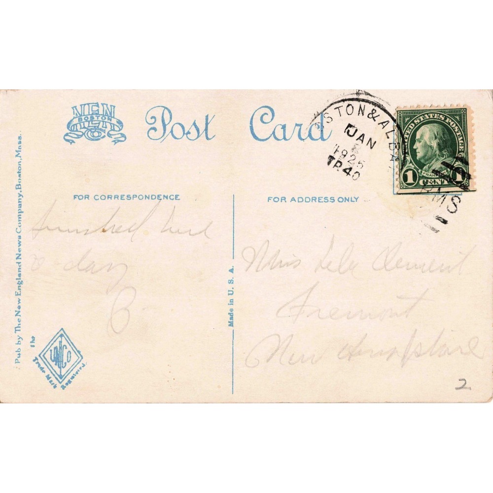 Vintage 1925 Museum of Natural History and Art Pittsfield Mass Postcard VG - Picture 2 of 2